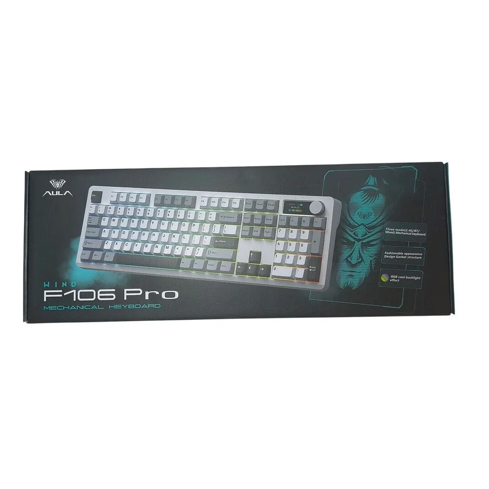 AULA F106 Pro Wireless Bluetooth Mechanical Keyboard RGB Hot Swap NEW